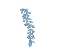 Embroidery Patch, Long Leaf Floral Embroidery Applique Patch 24x6.5cm Multicolor 2 Pcs Iron On(Blue)