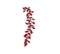 Embroidery Patch, Long Leaf Floral Embroidery Applique Patch 24x6.5cm Multicolor 2 Pcs Iron On(Red)