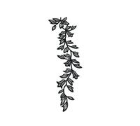Embroidery Patch, Long Leaf Floral Embroidery Applique Patch 24x6.5cm Multicolor 2 Pcs Iron On(Silver with Black)