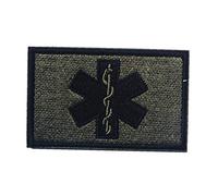 Embroidery Patch with Star of Life Printing for Medical Technician Embroidered Patches Hook Loop Badges