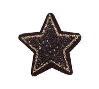 Embroidery Patches 10PC/lot 4cm Glitter Sequin Star Embroidered Patch Iron On Patch Applique for Clothes Dress Plant Hat Jeans Sewing Flower DIY(Blcak)
