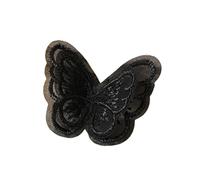 Embroidery Patches 10Pcs 4.5x4cm Double Layer Embroidered Butterfly Cloth Patches Colorful Mesh Appliques for DIY Sewing Craft Headwear Accessories(Black)