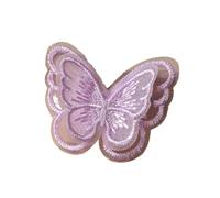 Embroidery Patches 10Pcs 4.5x4cm Double Layer Embroidered Butterfly Cloth Patches Colorful Mesh Appliques for DIY Sewing Craft Headwear Accessories(Purple)