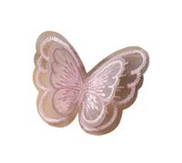 Embroidery Patches 10Pcs 4.5x4cm Double Layer Embroidered Butterfly Cloth Patches Colorful Mesh Appliques for DIY Sewing Craft Headwear Accessories(Pink)