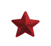 Embroidery Patches 10pcs Big Sequined Star Patches Embroidery Glitter Fabric Appliques DIY Patchwork Crafts Sewing Jeans Coats Badge Suits(Red)