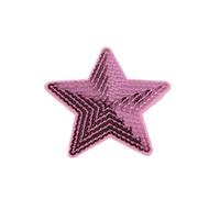 Embroidery Patches 10pcs Big Sequined Star Patches Embroidery Glitter Fabric Appliques DIY Patchwork Crafts Sewing Jeans Coats Badge Suits(Pink)