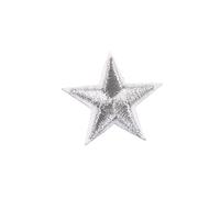 Embroidery Patches 10PCS Multi-Colored Star Embroidered Patches Sew Iron On Clothing Gold Silver for Clothes Appliques Craft Sticker Stripes(Silvery)