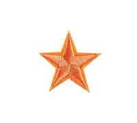 Embroidery Patches 10PCS Multi-Colored Star Embroidered Patches Sew Iron On Clothing Gold Silver for Clothes Appliques Craft Sticker Stripes(Orange2)