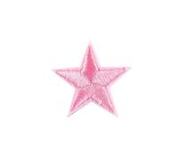 Embroidery Patches 10PCS Multi-Colored Star Embroidered Patches Sew Iron On Clothing Gold Silver for Clothes Appliques Craft Sticker Stripes(Pink)