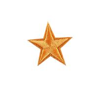 Embroidery Patches 10PCS Multi-Colored Star Embroidered Patches Sew Iron On Clothing Gold Silver for Clothes Appliques Craft Sticker Stripes(Orange)