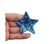 Embroidery Patches 10pcs Sequins Glitter Star Ironing Patch Embroidery Cloth Jacket Bag Hat Decor Accessories Flash DIY Craft Supplies for DIY(Color 5,Small(6 * 6cm))