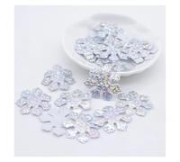 Embroidery Patches 120Pcs Glitter Silver Snowflake Cloth Appliques Sewing On Christmas Decor Accessories Clothing Bag Hat DIY Patches(Silver)