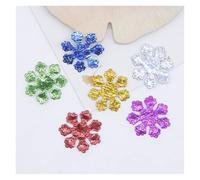 Embroidery Patches 120Pcs Glitter Silver Snowflake Cloth Appliques Sewing On Christmas Decor Accessories Clothing Bag Hat DIY Patches(Mixed)
