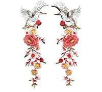 Embroidery Patches 2pc/Set Embroidery Rose Flower Patch Applique DIY Crafts for Jeans Hat Bag Clothes Accessories Badges for DIY(9-Iron)