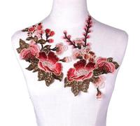 Embroidery Patches 2pc/Set Embroidery Rose Flower Patch Applique DIY Crafts for Jeans Hat Bag Clothes Accessories Badges for DIY(48-sew)