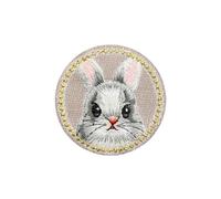 Embroidery Patches 3 Pieces Cute Cat Panda Rabbit Patch Iron Emblem Embroidery 4.3 * 4.3CM(Rabbit)