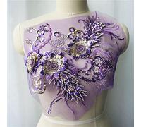 Embroidery Patches, 3D Flower Tassel Wedding Gown Appliques Embroidered Trims Collar Sew Patch