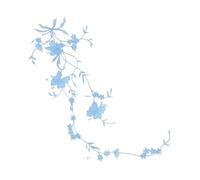 Embroidery Patches 51 * 17CM Floral Applique Patch Therm,Pansy Flower Fabric Embroidery Iron On Patches Clothes Stickers for Clothing,Dress for DIY(Blue)