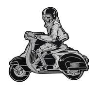 Embroidery Patches Locomotive Skull for Jacket Back Vest Motorcycle Biker Iron on Skull Ghost Rider Patches