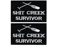 Embroidery Patches, Tactical Morale Stickers, Fasteners, Ironing and Sewing, 2 English Text Badges, Clothing Decoration Stickers, and Fabric ( Creek Survivor)