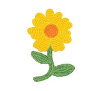 Embroidery patchest 14.5 * 8.5CM 15PCS Small Crochet Sun Flower Patches Embroidery Patch Iron On Appliques Chinese for Clothing Sew On for Jeans Jacket(Yellow)