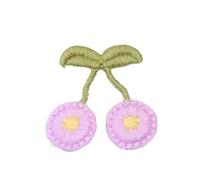 Embroidery patchest 3.5 * .3CM 30PCS Cherry Flower Blossom Fruit Embroidery Patch Iron On Appliques Chinese for Clothing Small Sew On Patches for Jeans Jacket(Light Purple)