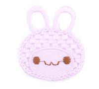 Embroidery patchest 6 * 5CM 30PCS Cute Rabbit Animals Embroidery Patch Iron On Appliques Chinese for Clothing Large Sew On Patches for Jeans Jacket(Purple)