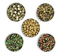 Embroidery Point Kundan Stones Beads Flat Back Glue On Rhinestones for Jewellery Making Embroidery 500 Pcs Round Shape (Multi)