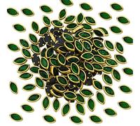 Embroidery Point Kundan Stones Beads Flat Back Glue On Rhinestones for Jewellery Making Kit 500 Pcs Marquise Shape for Multi-Purpose Craft Work (Green)
