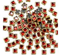 Embroidery Point Kundan Stones Beads Flat Back Glue On Rhinestones for Jewellery Making Kit 500 Pcs Square Shape for Multi-Purpose Craft Work (Red)