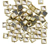 Embroidery Point Kundan Stones Beads Flat Back Glue On Rhinestones for Jewellery Making Kit 500 Pcs Square Shape for Multi-Purpose Craft Work (White1)