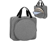 Embroidery Project Bag - Square Knitting Storage Tote Bag, Embroidery Organizer, 2-Zipper Double Handles Multiple Pockets, Round Sewing Project Bags for Artists Beginners Students Travelers Craft