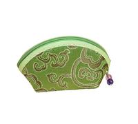 Embroidery Purse: Handmade Fabric Zipper Wallet, Vintage Floral Bag | Small Elegant Coin Holder with Traditional Stitching, Chinese Compact Purse for Daily Use, Gifts, verde, Consulte la descripción