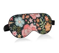 Embroidery Roses Flowers Sleep Eye Mask, Sleeping Mask & Blindfold with Elastic Headband Soft Comfort Eyeshade Sleep Cover for Travel Yoga Nap