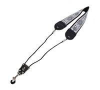 Embroidery Saxophone Neck Strap, Adjustable Sax Strap Tenor Sax Leather Padded for Alto Tenor Adjustable Instrument Accessories with Metal Hook (TS05 five Leaf Grass