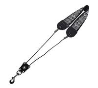 Embroidery Saxophone Neck Strap, Sax Neck Strap Embroidery Saxophone Sax Leather Padded for Alto Tenor Adjustable Instrument Accessories with Metal Hook (TS10 Black
