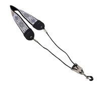 Embroidery Saxophone Neck Strap Soft Adjustable Sax Leather Strap Padded with Metal Hook for Alto Sax Tenor Clarinet (TS-05 five Leaf Grass)