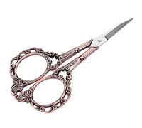 Embroidery Scissors, 4.3in Vintage Carved Plum Scissors Stainless Steel Sharp Tip Sewing Scissors Cross Stitch Needlework Artwork Knitting Thread Yarn Detail Cutting Tools for DIY Tailor Art Work(Red)