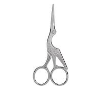 Embroidery Scissors, 4.5in Stainless Steel Knitting Scissors Crane Design Sewing Scissors Small Sewing Scissors for Embroidery, Needle Work and DIY Craft(Silver)