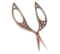 Embroidery Scissors, Craft Scissors Leaf Design Vintage Scissors Stainless Steel Household Needlework Scissors for Embroidery Sewing Crewel DIY Handicraft (Dark Brown)