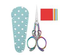 Embroidery Scissors Set, Stainless Steel Craft Scissors with &100 Colorful Paper Sheets, Small Sewing Scissor for Adults, Embroidery, Needlework,Sewing, DIY Crafts