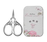 Embroidery Scissors,Stainless Steel Sewing Scissors Mini Vintage Scissors Portable Dressmaking Thread Shears with Case for Sewing Threading Needlework Handicraft Trimming(4#)