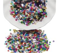 Embroidery Sequins 1pack Clothes Jewelry Sequins, 3mm 4mm 5mm 6mm Flat Round Loose Sequin, Blue Red Black Iridescent Spangles Beads(Deep Purple,3mm)