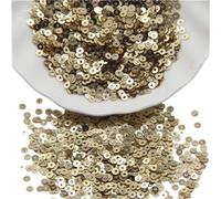 Embroidery Sequins 1pack Clothes Jewelry Sequins, 3mm 4mm 5mm 6mm Flat Round Loose Sequin, Blue Red Black Iridescent Spangles Beads(Light Gold,4mm)