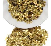 Embroidery Sequins 1pack Clothes Jewelry Sequins, 3mm 4mm 5mm 6mm Flat Round Loose Sequin, Blue Red Black Iridescent Spangles Beads(Gold,3mm)