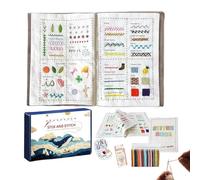 Embroidery Sewing Book - Portable Craft Set | 7.87 Inch Creative Stitching Books, Sample Notebook, Sewing Guide with Needle Thread Tools for Beginners, Crafts Lovers, Men, ,