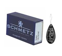 Embroidery Sewing Machine Needles, Box of 100, Size 90/14, Includes Large Needle Threader