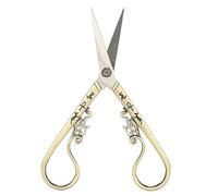Embroidery Sewing Scissor Vintage DIY Stainless Steel Paper Fabric Cutting Scissor for Household Daily Use (Bronze)