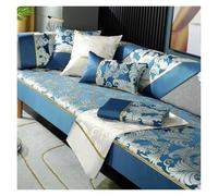 Embroidery Sofa Cover Four Seasons Universal Sofa Towel Non-slip Couch Cover Corner Seat Pad Home Protection Covers(Blue,45x45cm pillowcase)