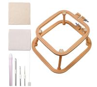 Embroidery - Square Embroidery Hoop, Double Layer Punch Needle Frame | Sewing Punch Needle Kit, Punching Needle Kit, PU Circles and Frames